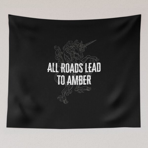 Item preview, All Roads Lead to Amber – Roger Zelazny Quote Art designed and sold by Coloor.