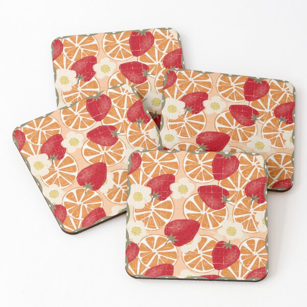 Item preview, Tutti Fruity Oranges And Strawberries Retro Cottage Tile. designed and sold by SalsySafrano.