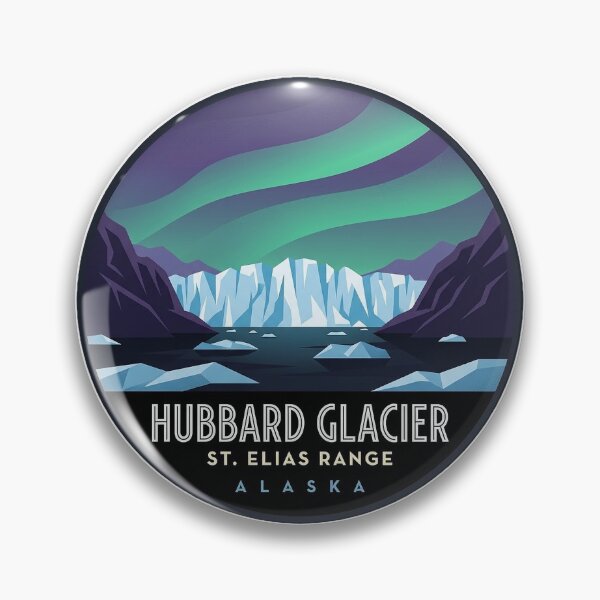 Item preview, Hubbard Glacier Aurora Alaska Art Deco Oval Sticker designed and sold by DetourDgn.
