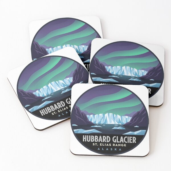 Item preview, Hubbard Glacier Aurora Alaska Art Deco Oval Sticker designed and sold by DetourDgn.