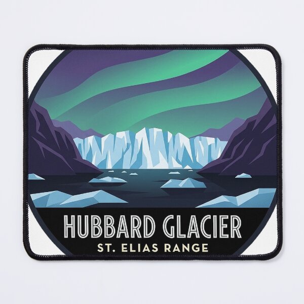 Item preview, Hubbard Glacier Aurora Alaska Art Deco Oval Sticker designed and sold by DetourDgn.