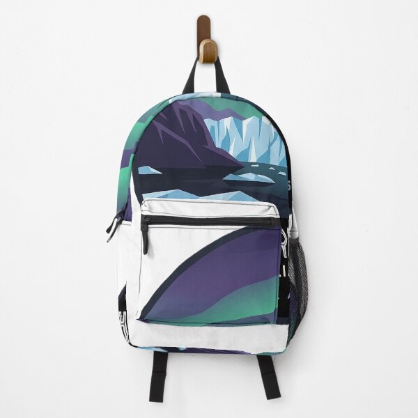 Item preview, Hubbard Glacier Aurora Alaska Art Deco Oval Sticker designed and sold by DetourDgn.