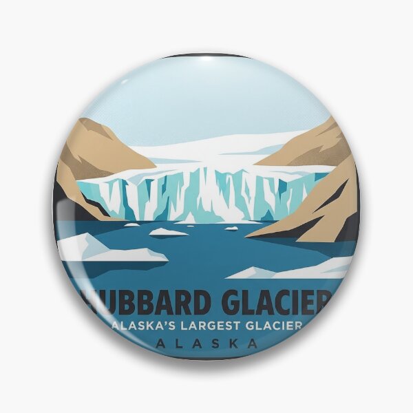 Item preview, Hubbard Glacier Alaska Mid-Century Rounded Badge Sticker designed and sold by DetourDgn.