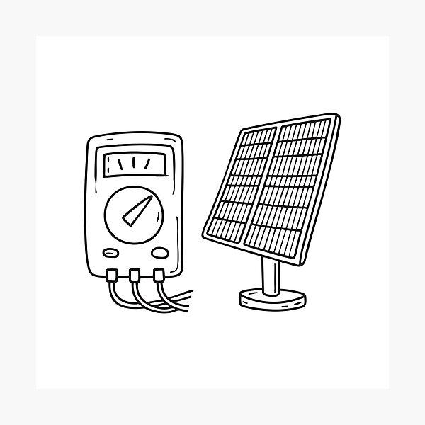 Item preview, A voltmeter beside a solar panel designed and sold by rasagamastore.