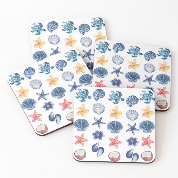Item preview, Blue Ocean Seashells & Starfish Aesthetic Pattern designed and sold by LunaVales.