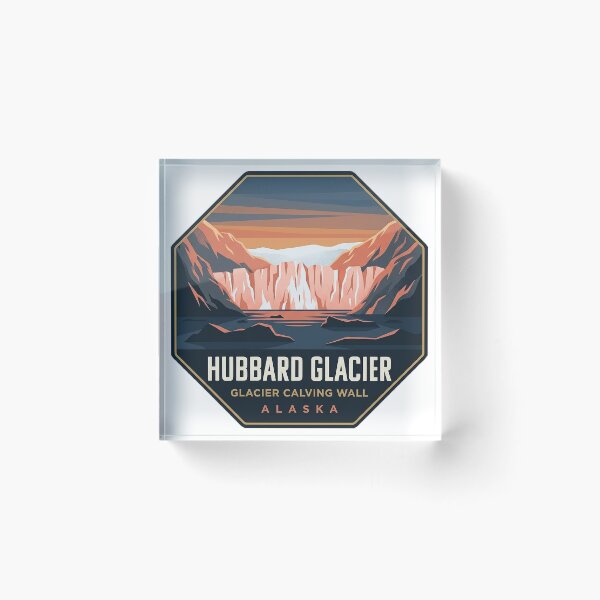 Item preview, Hubbard Glacier Alpenglow Alaska Octagon Adventure Sticker designed and sold by DetourDgn.