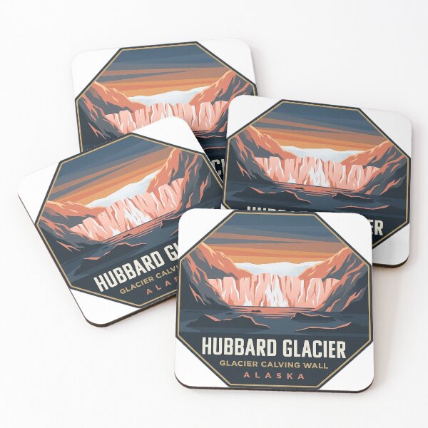 Item preview, Hubbard Glacier Alpenglow Alaska Octagon Adventure Sticker designed and sold by DetourDgn.
