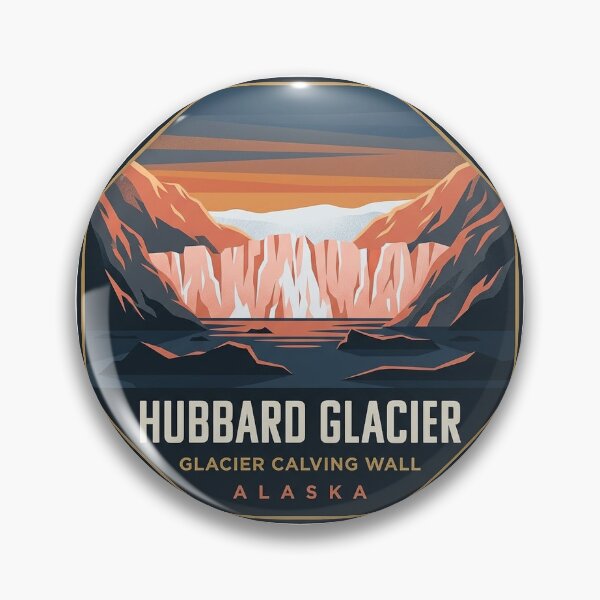Item preview, Hubbard Glacier Alpenglow Alaska Octagon Adventure Sticker designed and sold by DetourDgn.