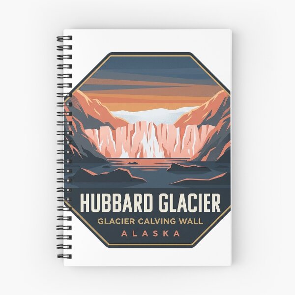 Item preview, Hubbard Glacier Alpenglow Alaska Octagon Adventure Sticker designed and sold by DetourDgn.