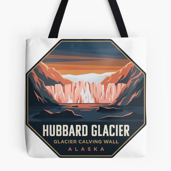 Item preview, Hubbard Glacier Alpenglow Alaska Octagon Adventure Sticker designed and sold by DetourDgn.