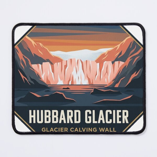 Item preview, Hubbard Glacier Alpenglow Alaska Octagon Adventure Sticker designed and sold by DetourDgn.
