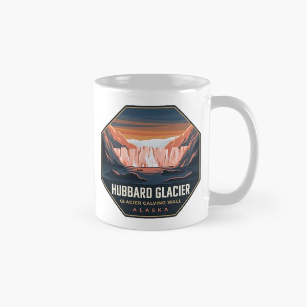 Item preview, Hubbard Glacier Alpenglow Alaska Octagon Adventure Sticker designed and sold by DetourDgn.