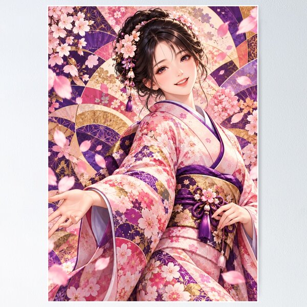 Item preview, Sakura Kaleidoscope — Cherry Blossom Kimono Beauty designed and sold by SEIMEI2025.