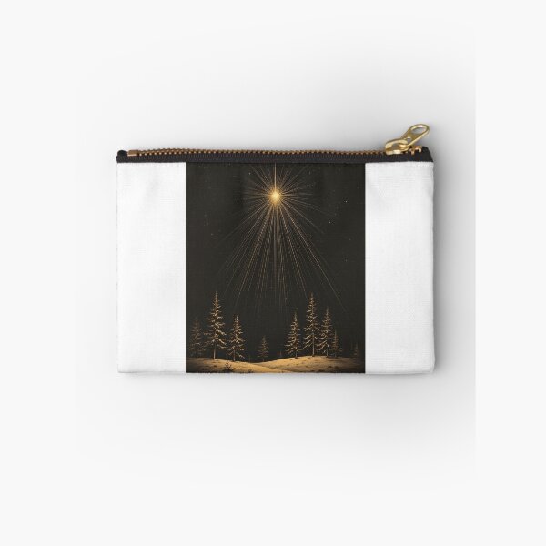 Item preview, Christmas Star Over Pines Vintage Engraving designed and sold by GildedFolio.