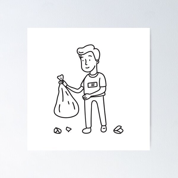 Item preview, A volunteer cleaning up trash along a roadside designed and sold by rasagamastore.
