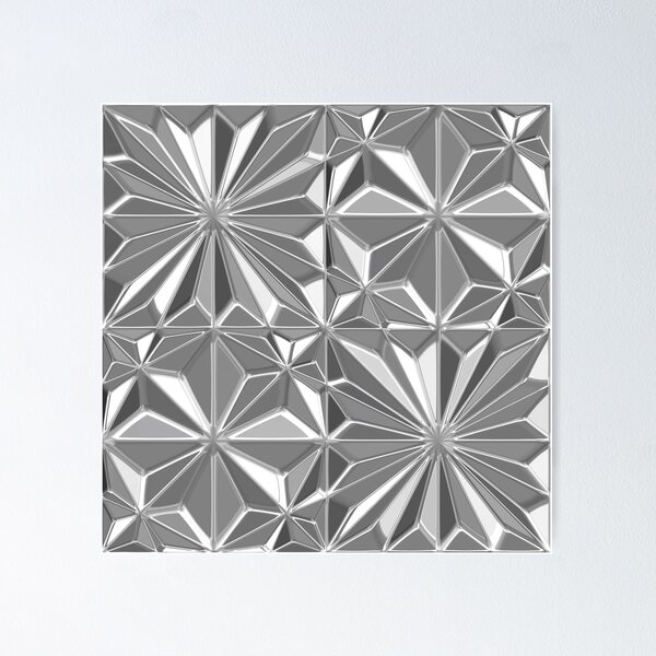 Item preview, Art Deco Silver-Colored Exquisite Four-Quadrant Pattern designed and sold by DEC02.