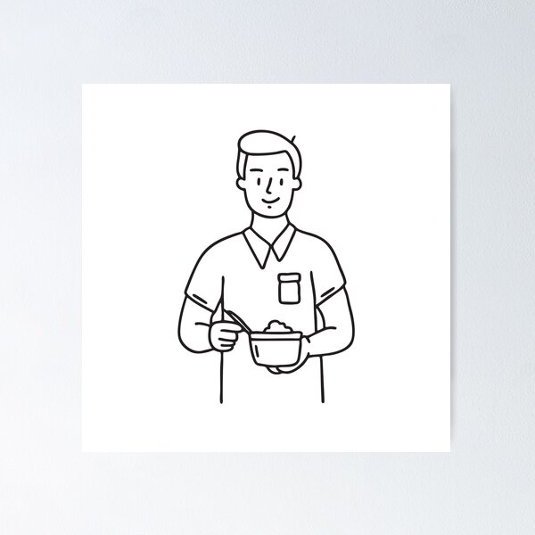 Item preview, A volunteer handing out food at a shelter designed and sold by rasagamastore.