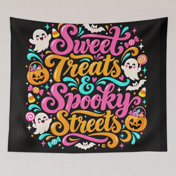 Item preview, Sweet Treats & Spooky Streets | Cute Halloween Candy Ghosts, Pumpkins & Spooky Season T-Shirt designed and sold by K3DreamKreations .