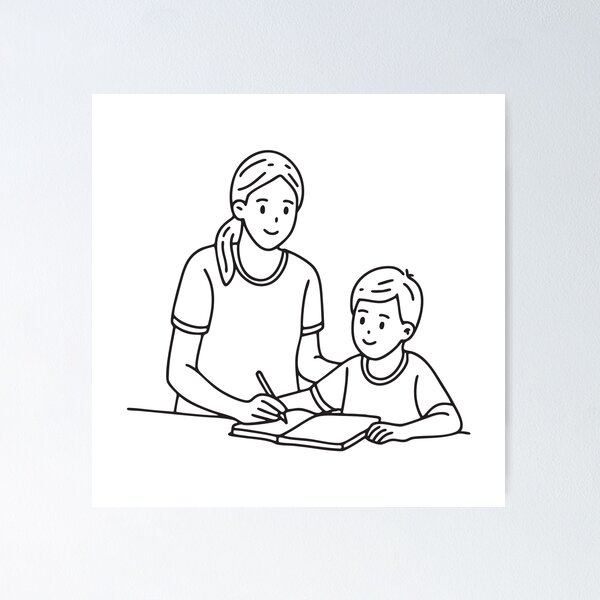 Item preview, A volunteer helping children with schoolwork designed and sold by rasagamastore.