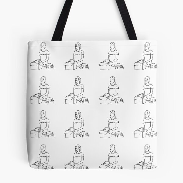 Item preview, A volunteer organizing donated clothes designed and sold by rasagamastore.
