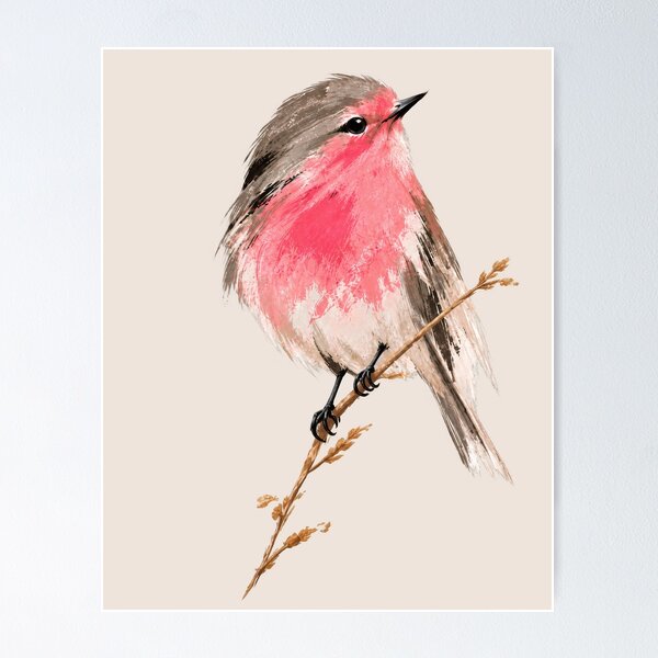 Item preview, Minimalist Pink Robin designed and sold by scicilysimonee.