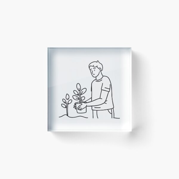 Item preview, A volunteer planting trees in a public park designed and sold by rasagamastore.