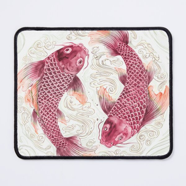 Item preview, Red Yin Yang Koi Fish Watercolor Chinoiserie designed and sold by Fani*.