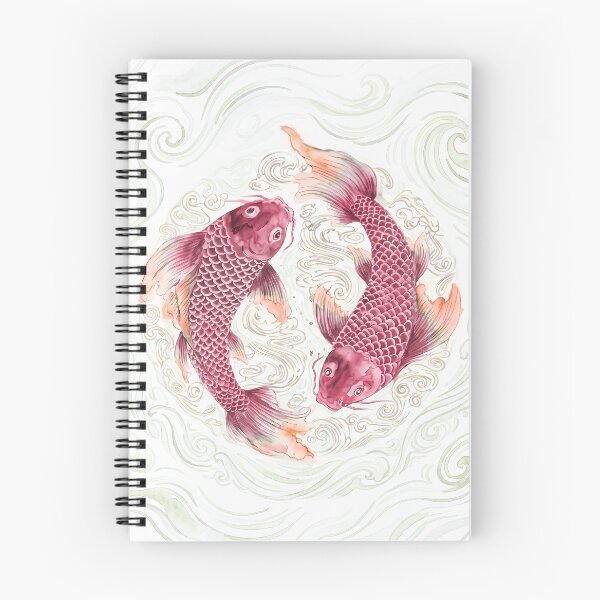 Item preview, Red Yin Yang Koi Fish Watercolor Chinoiserie designed and sold by Fani*.