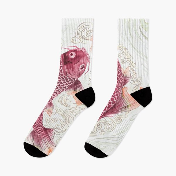 Item preview, Red Yin Yang Koi Fish Watercolor Chinoiserie designed and sold by Fani*.