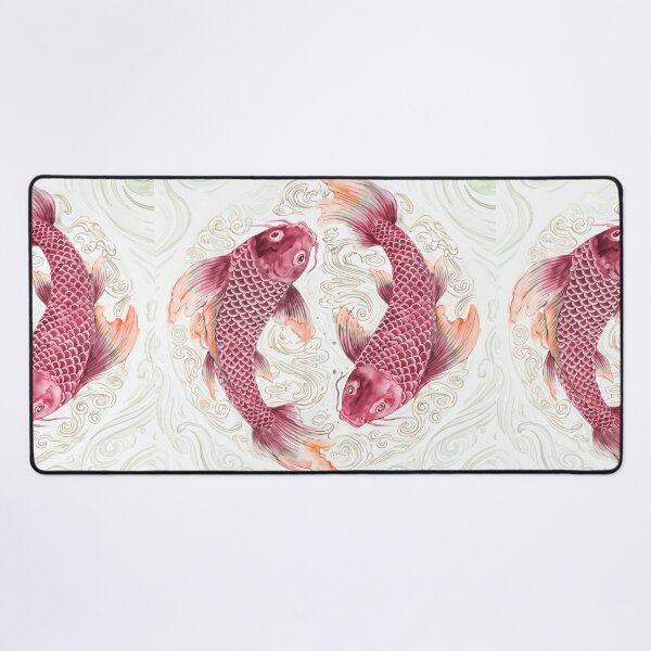 Item preview, Red Yin Yang Koi Fish Watercolor Chinoiserie designed and sold by Fani*.