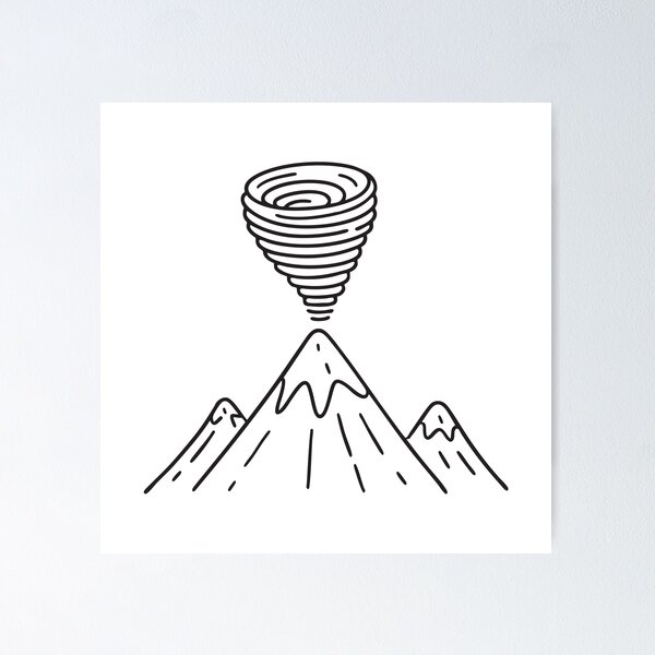 Item preview, A vortex swirling above a mountain peak designed and sold by rasagamastore.
