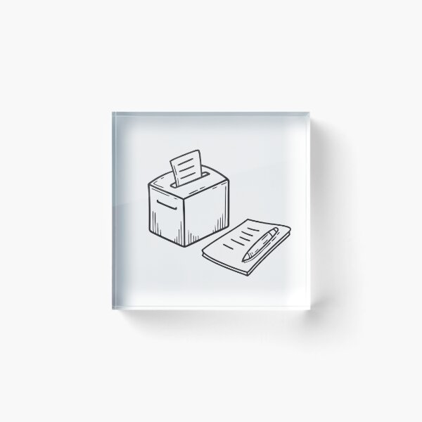 Item preview, A vote box beside a pen and ballot sheet designed and sold by rasagamastore.