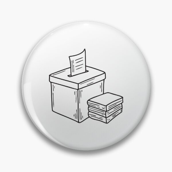 Item preview, A vote box beside a stack of papers designed and sold by rasagamastore.