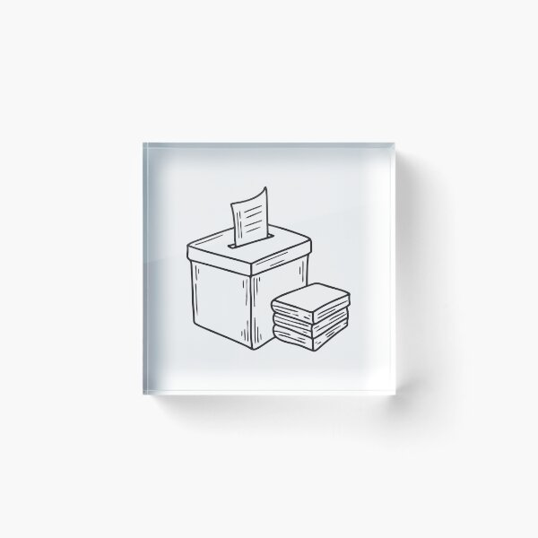Item preview, A vote box beside a stack of papers designed and sold by rasagamastore.
