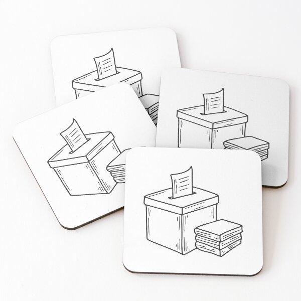 Item preview, A vote box beside a stack of papers designed and sold by rasagamastore.
