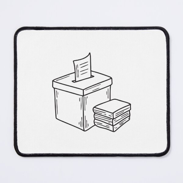 Item preview, A vote box beside a stack of papers designed and sold by rasagamastore.