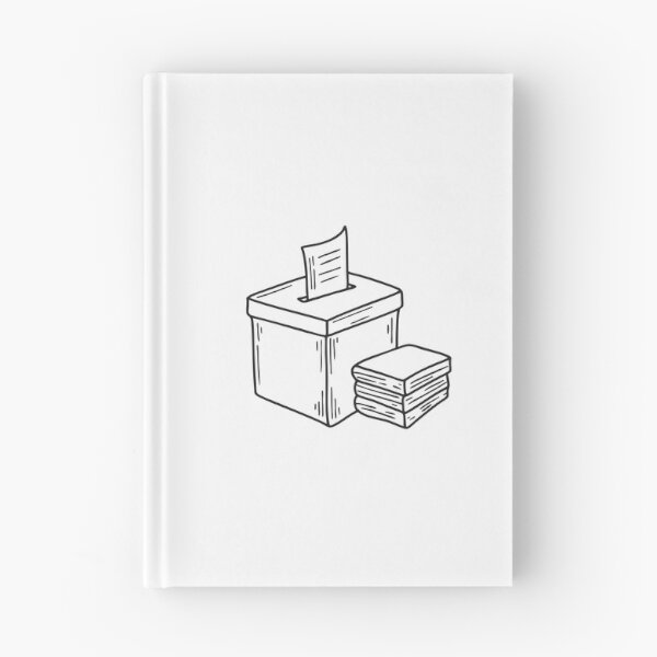 Item preview, A vote box beside a stack of papers designed and sold by rasagamastore.