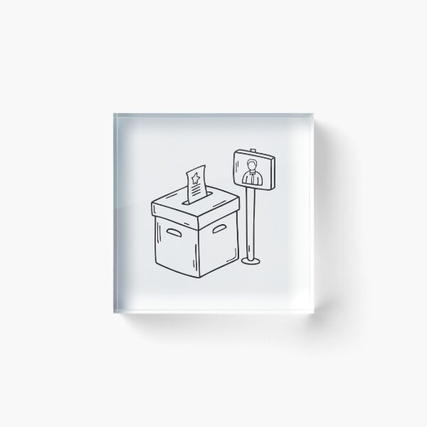 Item preview, A vote box beside a voter ID sign designed and sold by rasagamastore.
