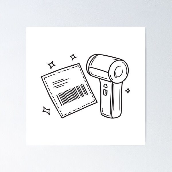 Item preview, A voucher beside a barcode scanner designed and sold by rasagamastore.