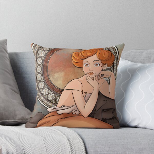 Item preview, Art Nouveau red hair lady illustration designed and sold by KateHamArt.