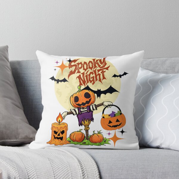 Item preview, Retro Spooky Night Pumpkin Scarecrow Halloween designed and sold by IvonneDesigns.