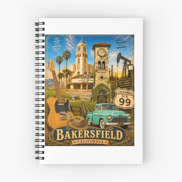 Item preview, Bakersfield, California — Vintage Style Travel Poster designed and sold by Russell Thorne.