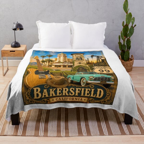 Item preview, Bakersfield, California — Vintage Style Travel Poster designed and sold by Russell Thorne.