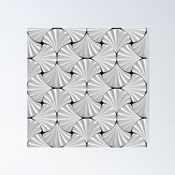 Item preview, Art Deco Chic Silver-Colored Ornate Fan Pattern designed and sold by DEC02.