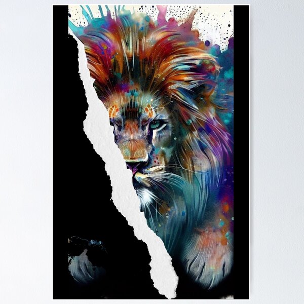 Item preview, Psychedelic Abstract Lion Rip Effect Art designed and sold by FrequencyV.