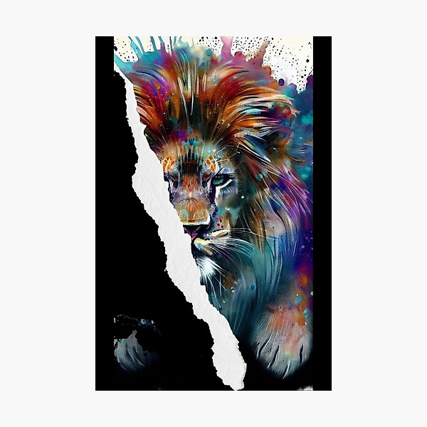 Item preview, Psychedelic Abstract Lion Rip Effect Art designed and sold by FrequencyV.