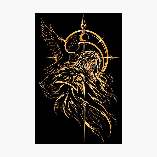 Item preview, Odin Norse God Raven Viking Mythology designed and sold by QubekShop.