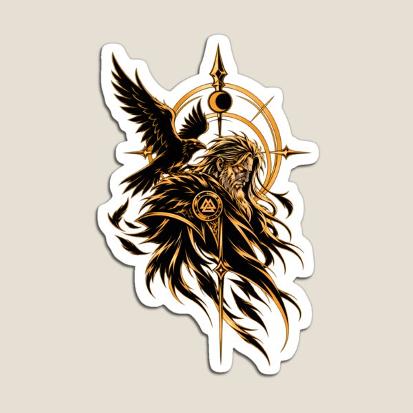 Item preview, Odin Norse God Raven Viking Mythology designed and sold by QubekShop.