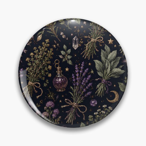 Item preview, Celestial Herb Garden – Witchy Botanical Apothecary Pattern designed and sold by LunarRavenWolf.