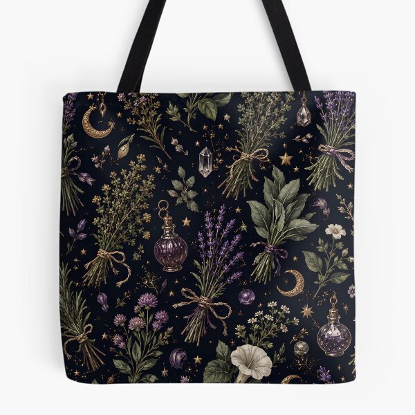 Item preview, Celestial Herb Garden – Witchy Botanical Apothecary Pattern designed and sold by LunarRavenWolf.